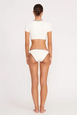 Bikinis<STAUD SOLEIL SWIM TOP  IVORY BLACK IVORYBLACK