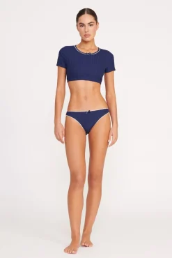 Bikinis<STAUD SOLEIL SWIM TOP  NAVY WHITE NAVYWHITE