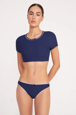 Bikinis<STAUD SOLEIL SWIM TOP  NAVY WHITE NAVYWHITE