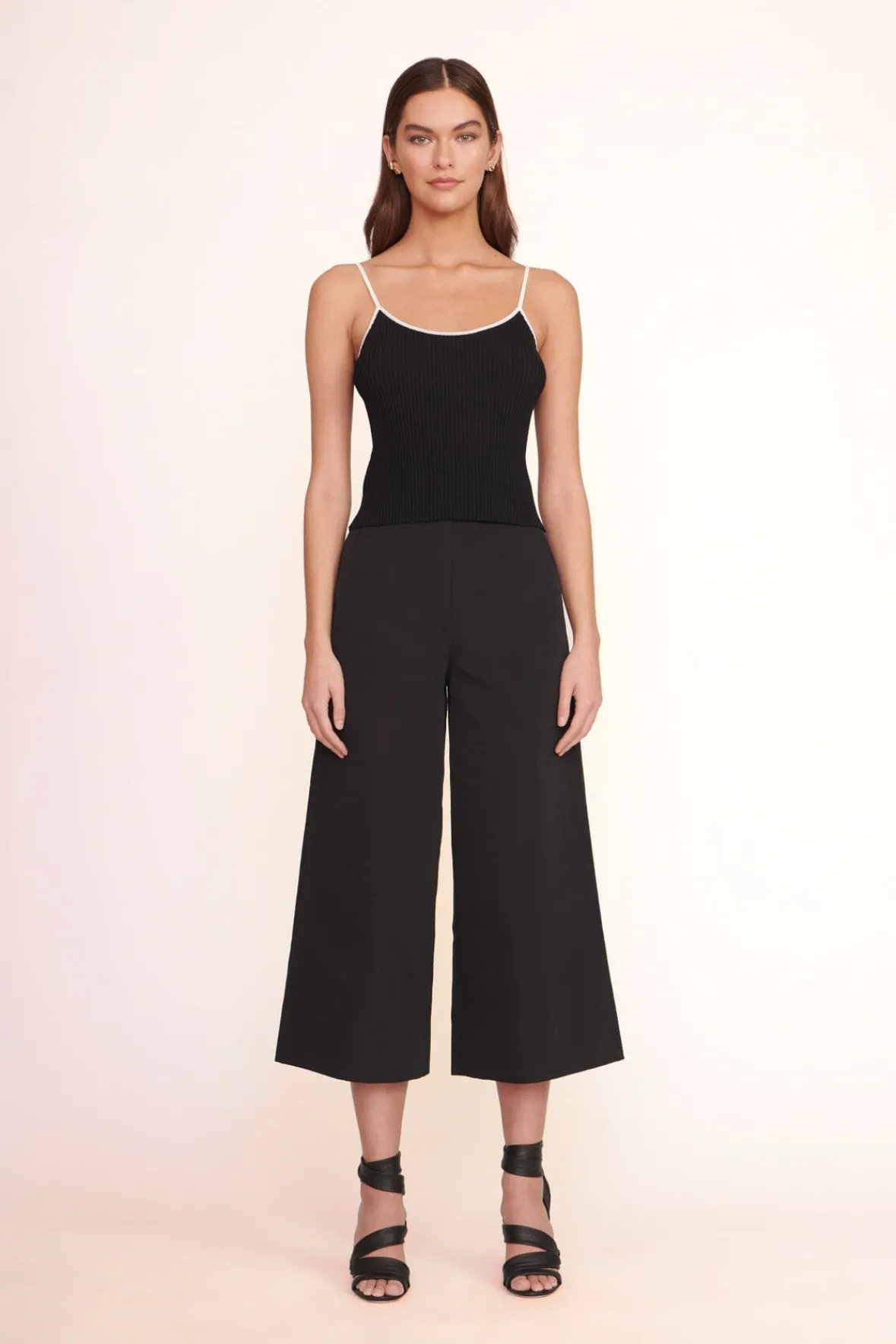 Tops<STAUD SOLEIL TOP BLACK WHITE BLACKWHITE