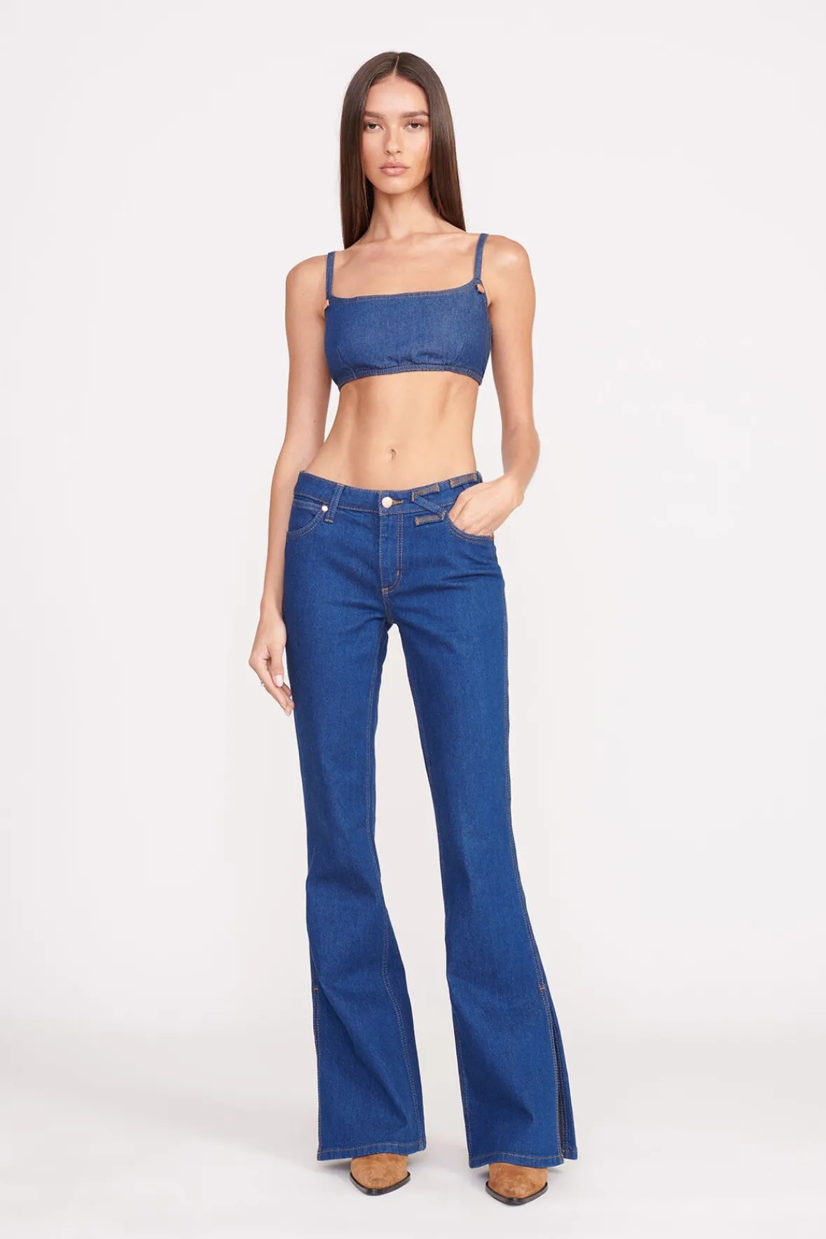 Denim|STAUD + Wrangler<STAUD + WRANGLER THE BIKINI JEAN DARK RINSE DARKRINSE