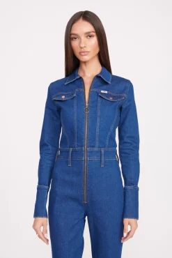 Denim|STAUD + Wrangler<STAUD + WRANGLER THE BODY JUMPSUIT  DARK RINSE DARKRINSE