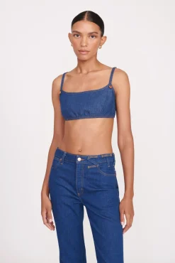 Denim|STAUD + Wrangler<STAUD + WRANGLER THE JEAN BIKINI TOP DARK RINSE DARKRINSE