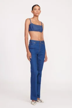 Denim|STAUD + Wrangler<STAUD + WRANGLER THE JEAN BIKINI TOP  DARK RINSE DARKRINSE