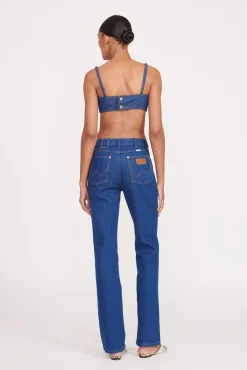 Denim|STAUD + Wrangler<STAUD + WRANGLER THE JEAN BIKINI TOP  DARK RINSE DARKRINSE