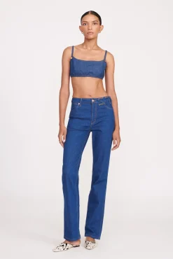 Denim|STAUD + Wrangler<STAUD + WRANGLER THE JEAN BIKINI TOP  DARK RINSE DARKRINSE