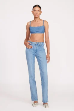 Denim|STAUD + Wrangler<STAUD + WRANGLER THE JEAN BIKINI TOP  MID BLUE MIDBLUE