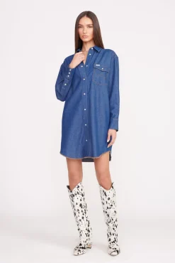 Denim|STAUD + Wrangler<STAUD + WRANGLER THE OVERSIZED WESTERN DARK RINSE DARKRINSE