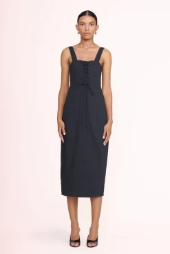 Poplin Shop<STAUD SUTTON DRESS   BLACK