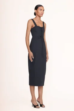 Poplin Shop<STAUD SUTTON DRESS   BLACK