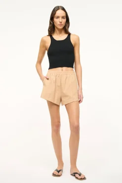Pants & Shorts<STAUD TAURUS SHORT   FAWN