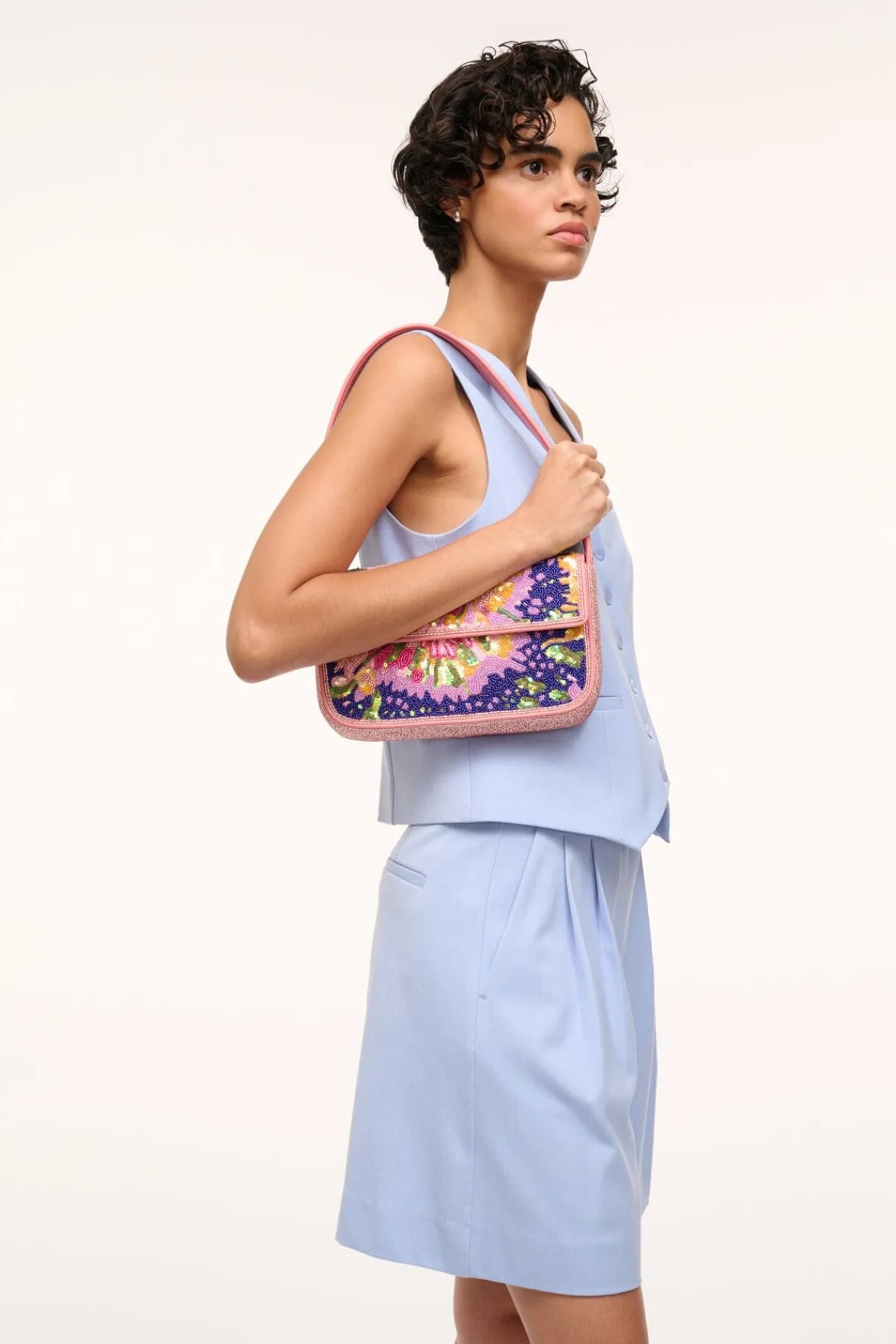 Shoulder|Beaded<STAUD TOMMY BEADED BAG AURORA