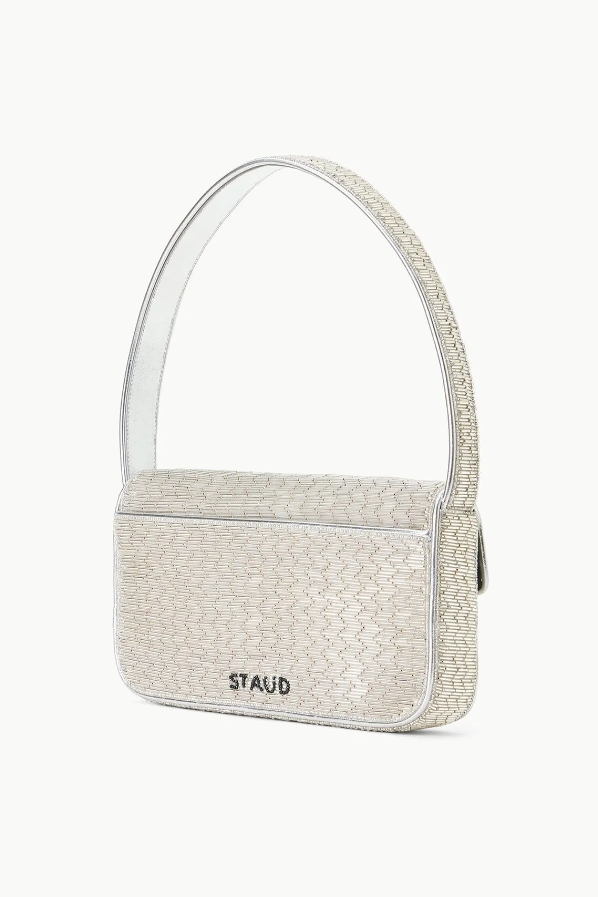 Beaded|Tommy<STAUD TOMMY BEADED BAG SILVER
