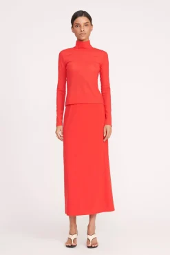 Skirts<STAUD TREY SKIRT  RED ROSE REDROSE