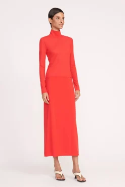 Skirts<STAUD TREY SKIRT  RED ROSE REDROSE