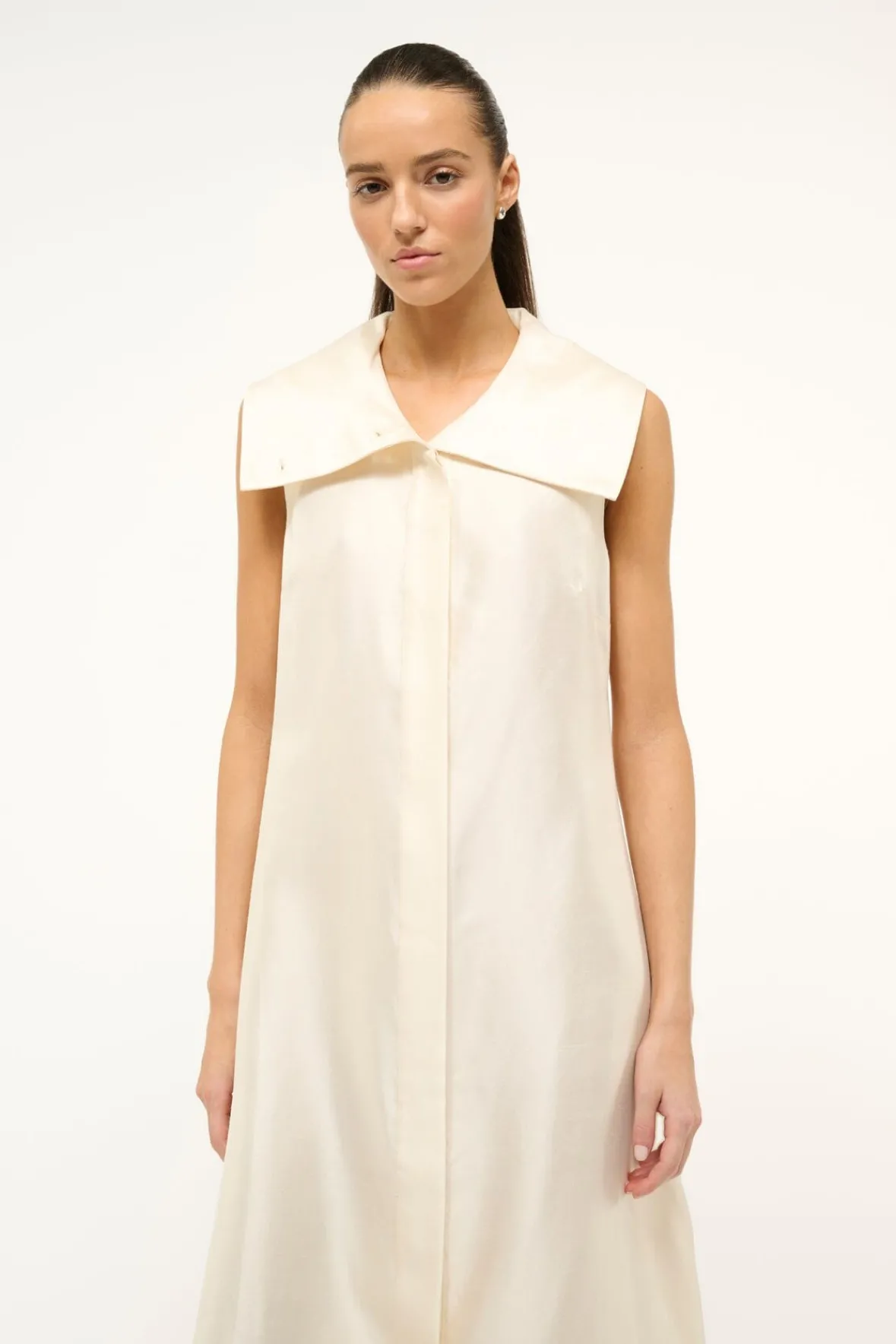 Dresses<STAUD VINNY DRESS IVORY