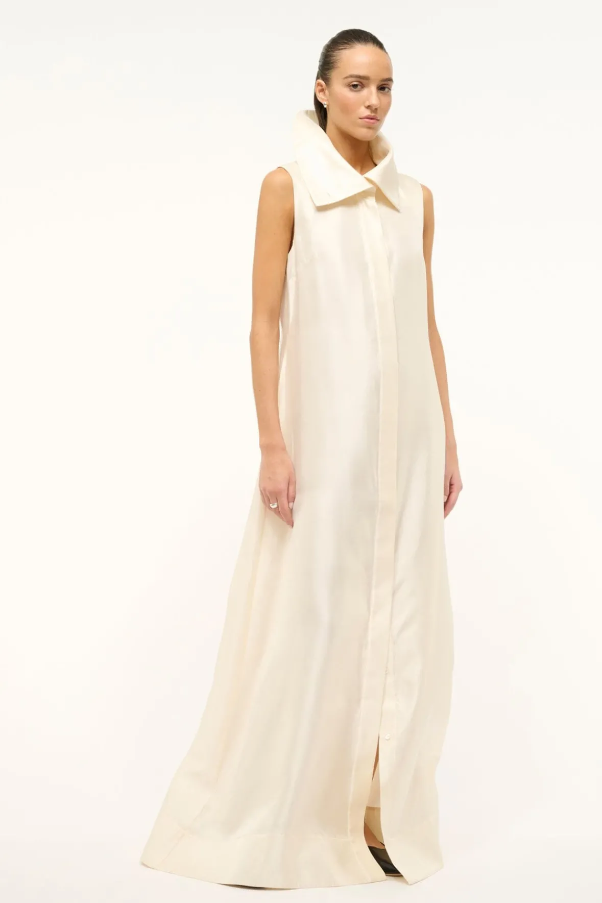 Dresses<STAUD VINNY DRESS IVORY