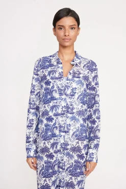 Cover-Ups<STAUD VITA DRESS BLUE TOILE BLUETOILE