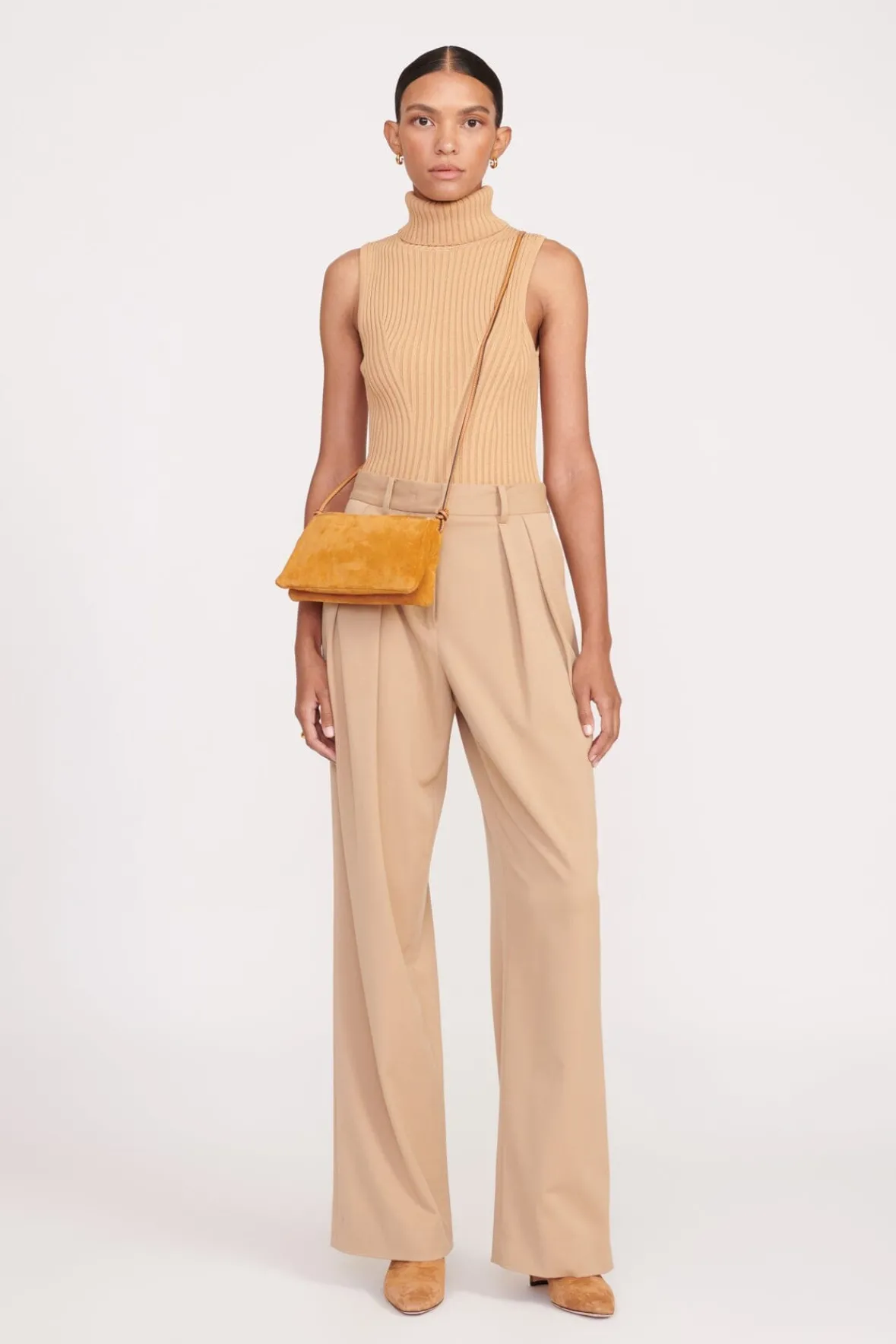 Crossbody<STAUD VIVI CROSSBODY BAG TAN SUEDE TANSUEDE