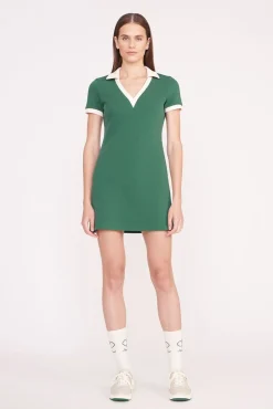 STAUD Court|Dresses<STAUD VOLLEY DRESS  COURT GREEN IVORY COURTGREENIVORY