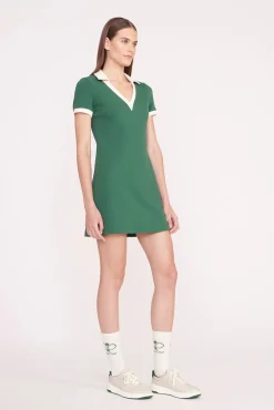STAUD Court|Dresses<STAUD VOLLEY DRESS  COURT GREEN IVORY COURTGREENIVORY