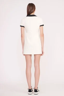 STAUD Court|Dresses<STAUD VOLLEY DRESS  IVORY BLACK IVORYBLACK