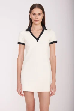 STAUD Court|Dresses<STAUD VOLLEY DRESS  IVORY BLACK IVORYBLACK