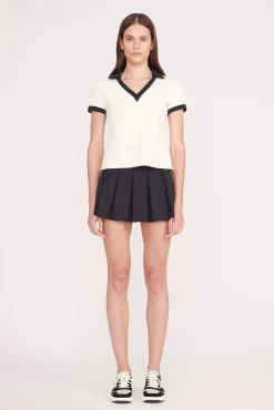 STAUD Court<STAUD VOLLEY TOP  IVORY BLACK IVORYBLACK