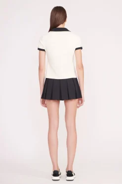 STAUD Court<STAUD VOLLEY TOP  IVORY BLACK IVORYBLACK