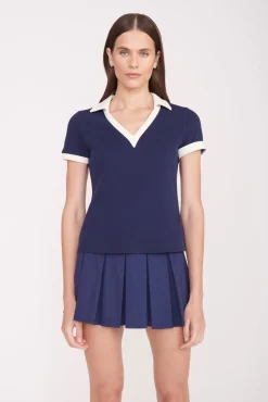STAUD Court<STAUD VOLLEY TOP  NAVY IVORY NAVYIVORY