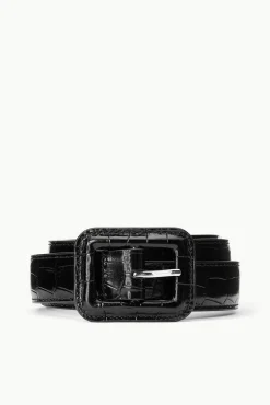 Belts<STAUD WAIST BELT BLACK CROC EMBOSSED BLACKCROCEMBOSSED