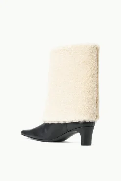The Boot Shop<STAUD WALLY FOLDOVER BOOT  BLACK CREAM BLACKCREAM