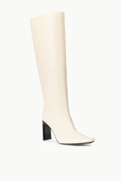 Boots|The Boot Shop<STAUD WALLY HIGH HEEL BOOT  CREAM BLACK CREAMBLACK