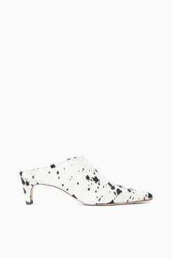 Mules & Flats|STAUD + Wrangler<STAUD WALLY MULE BLACK & WHITE HAIRCALF BLACK&WHITEHAIRCALF