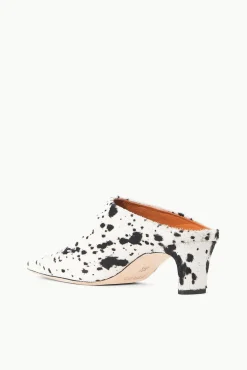 Mules & Flats|STAUD + Wrangler<STAUD WALLY MULE  BLACK & WHITE HAIRCALF BLACK&WHITEHAIRCALF