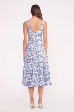 Best Sellers|Poplin Shop<STAUD WELLS DRESS  BLUE TOILE CHINABLUETOILE
