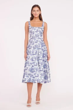 Best Sellers|Poplin Shop<STAUD WELLS DRESS  BLUE TOILE CHINABLUETOILE