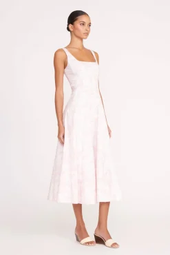 Poplin Shop|The Wells Dress<STAUD WELLS DRESS  IVORY CHERRY BLOSSOM TOILE IVORYCHERRYBLOSSOMTOILE