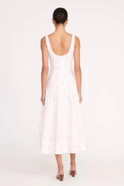 Poplin Shop|The Wells Dress<STAUD WELLS DRESS  IVORY CHERRY BLOSSOM TOILE IVORYCHERRYBLOSSOMTOILE