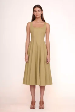 Poplin Shop<STAUD WELLS DRESS KHAKI
