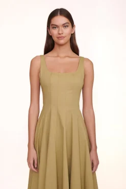 Poplin Shop<STAUD WELLS DRESS   KHAKI