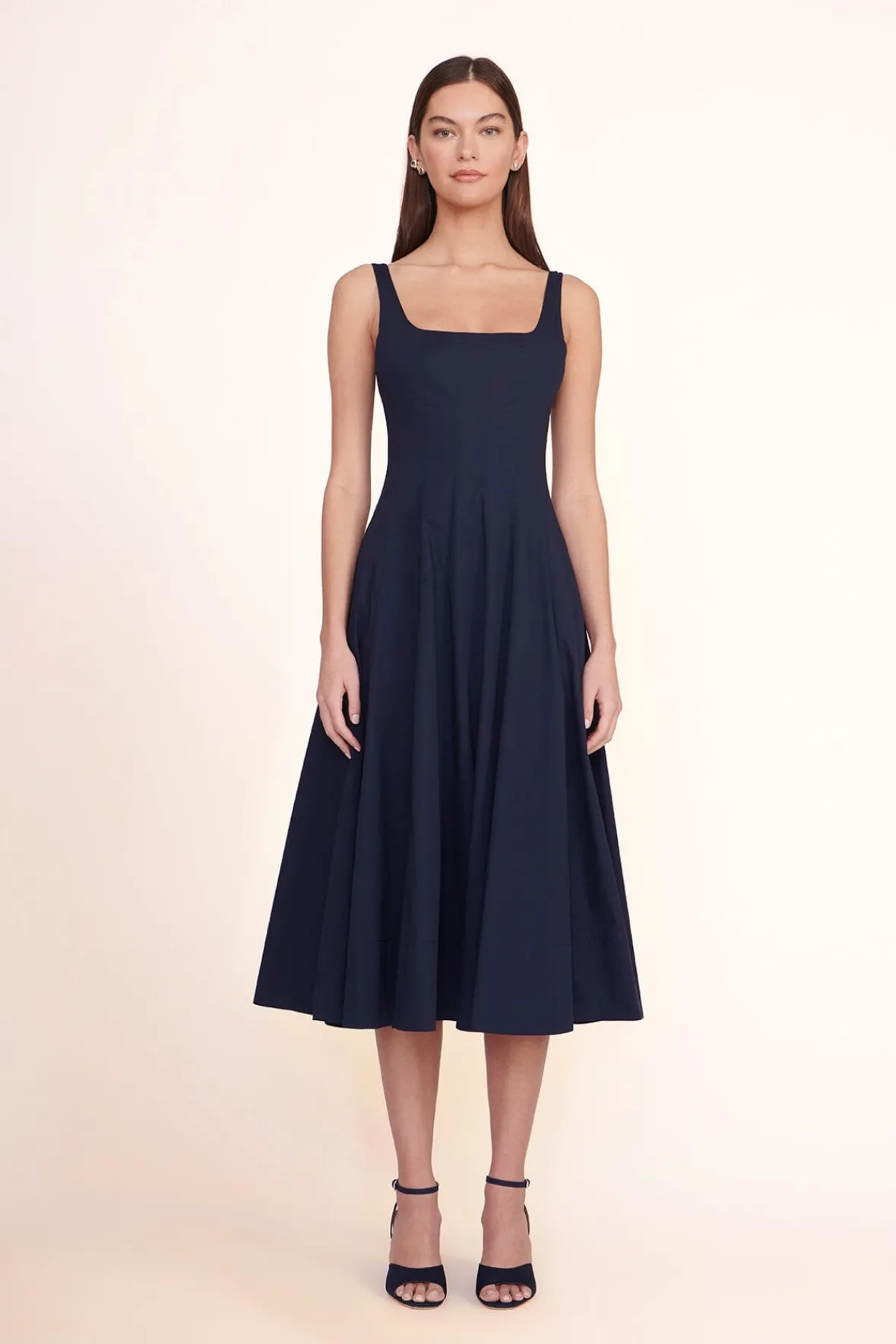 Best Sellers|Poplin Shop<STAUD WELLS DRESS NAVY