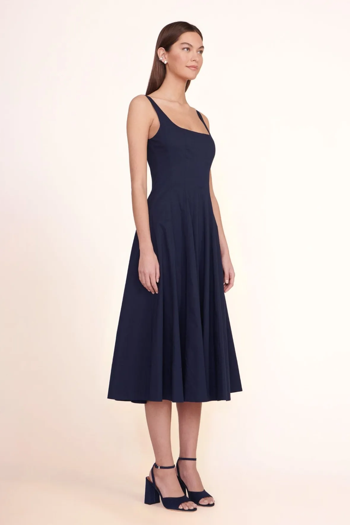 Best Sellers|Poplin Shop<STAUD WELLS DRESS NAVY