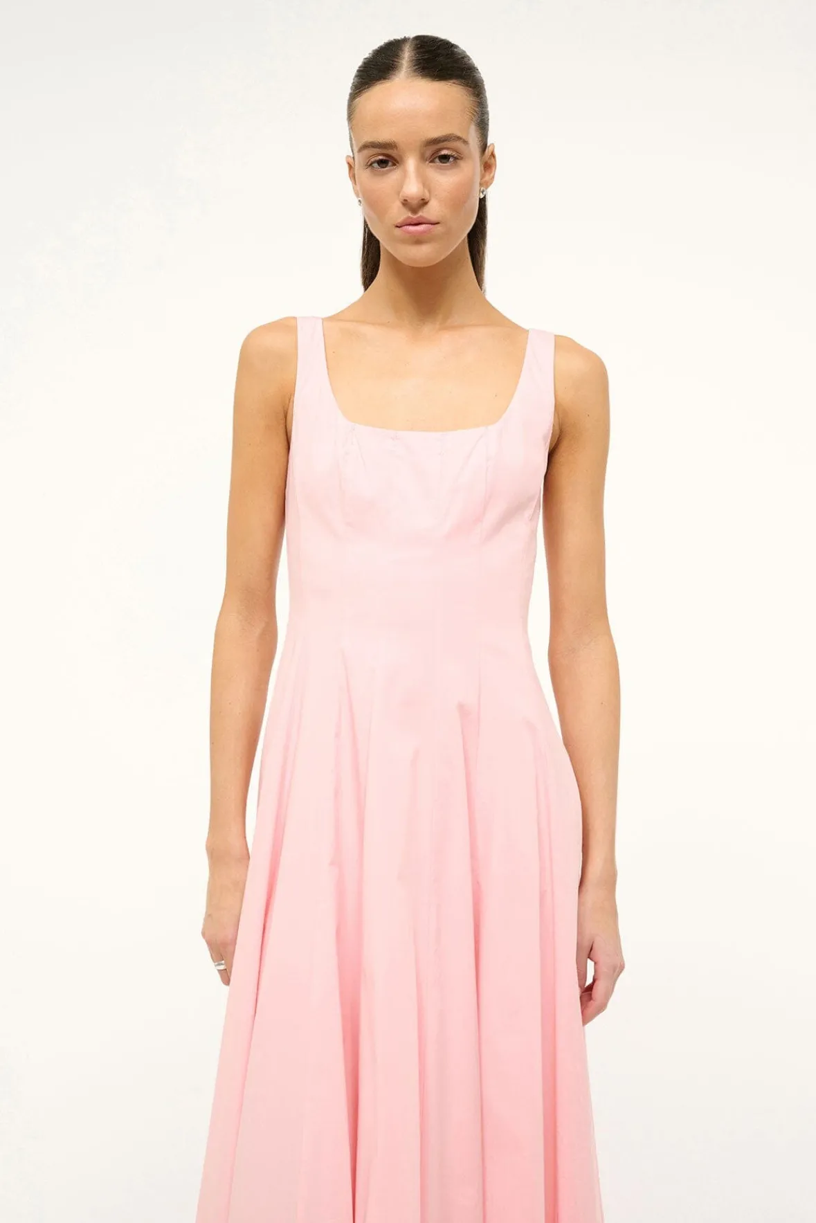 The Wells Dress|Dresses<STAUD WELLS DRESS PEARL PINK PEARLPINK