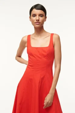 Poplin Shop|The Wells Dress<STAUD WELLS DRESS  RED ROSE REDROSE