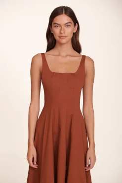 Poplin Shop|The Wells Dress<STAUD WELLS DRESS TAN