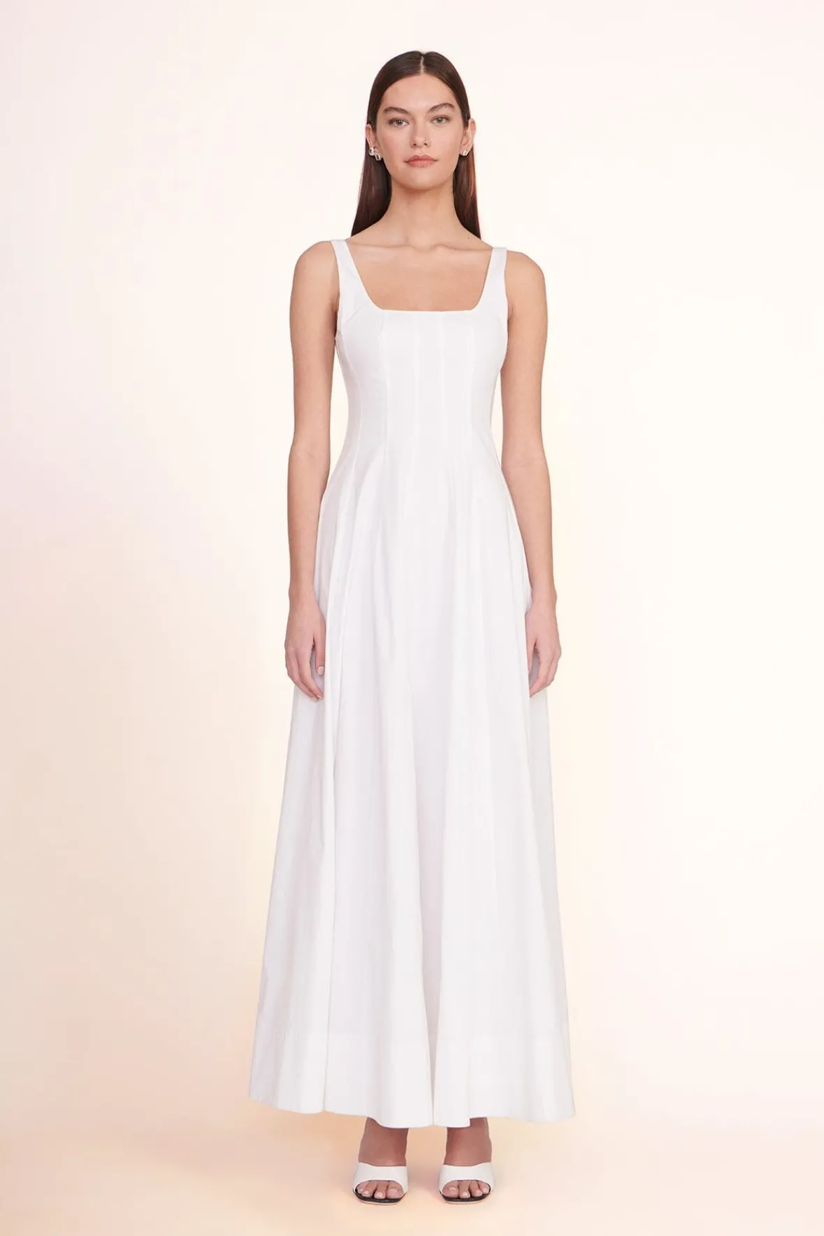 Poplin Shop|The Wells Dress<STAUD WELLS MAXI DRESS WHITE