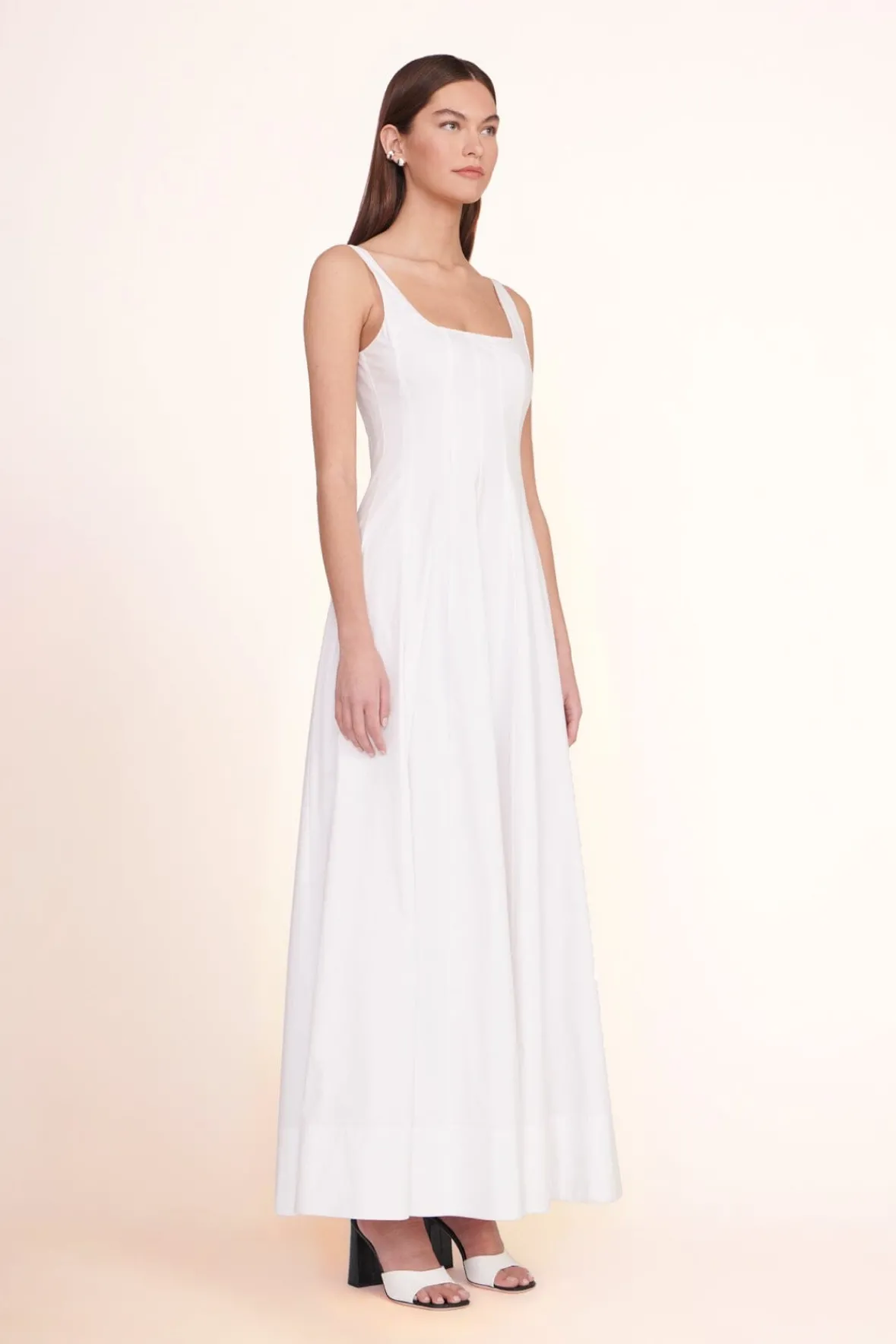 Poplin Shop|The Wells Dress<STAUD WELLS MAXI DRESS WHITE