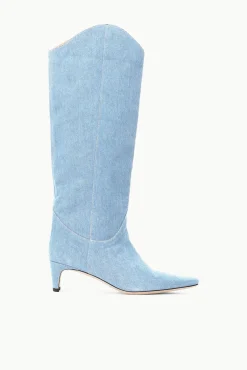 STAUD + Wrangler<STAUD WESTERN WALLY BOOT  DENIM BLUE DENIMBLUE