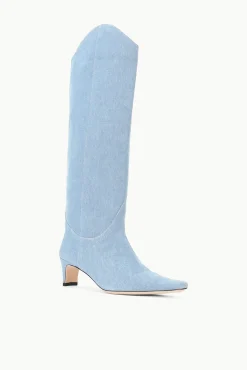 STAUD + Wrangler<STAUD WESTERN WALLY BOOT  DENIM BLUE DENIMBLUE